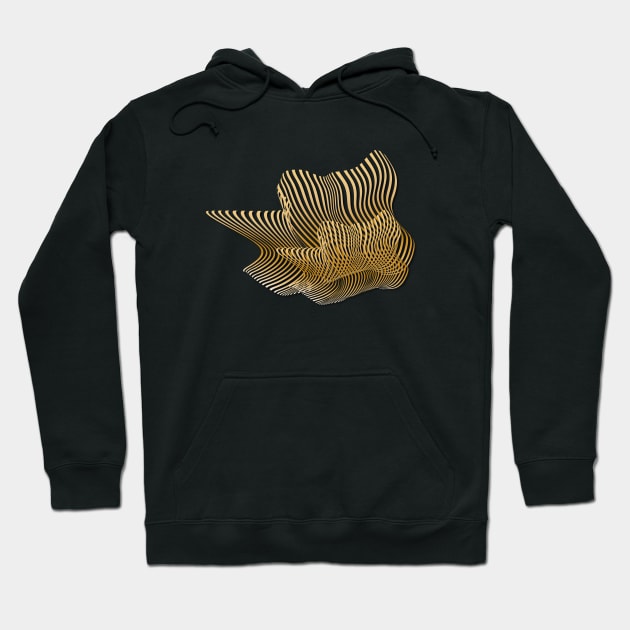 Happy Crown Black and Gold Abstract Art Hoodie by Space Sense Design Studio